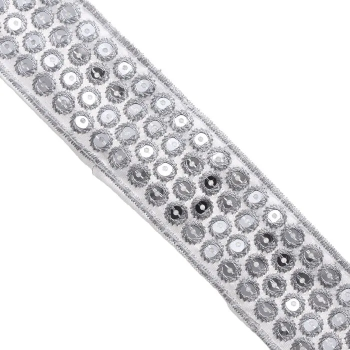 1 1/2" Embroidery Sequin Trim : 310149SQ (2 Colors Available)