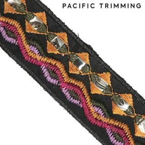 1 1/4" Sequin Embroidery Tape : ZST019BK