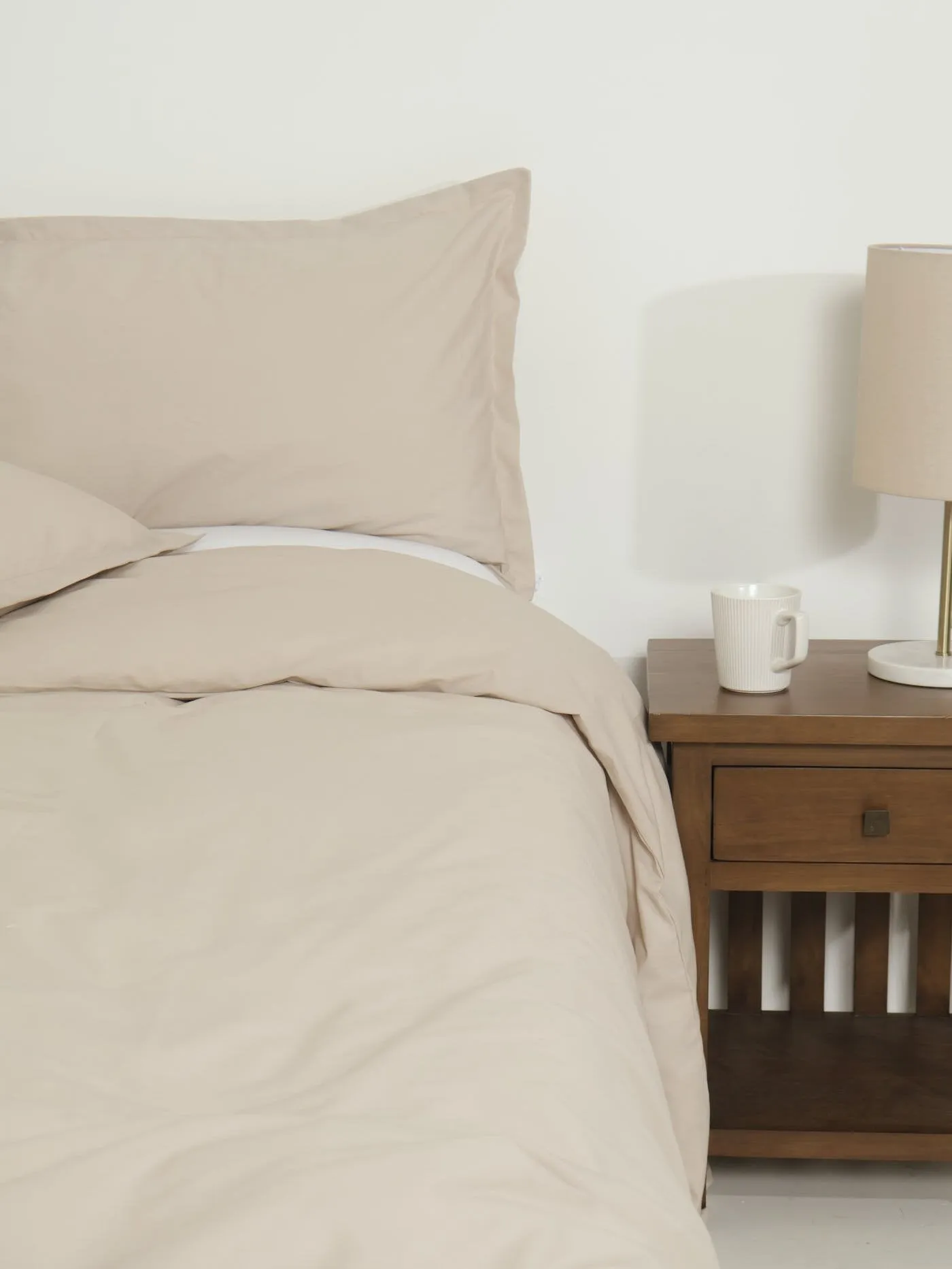 144tc Oxford Duvet Set - Stone