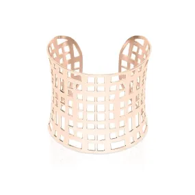 18k Rose Gold | Lattice | Laser Cut Cuff