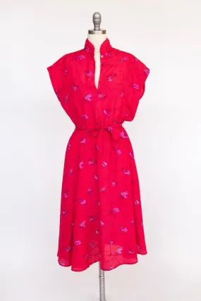 1980s Dress DVF Diane Von Furstenberg Printed Casual M