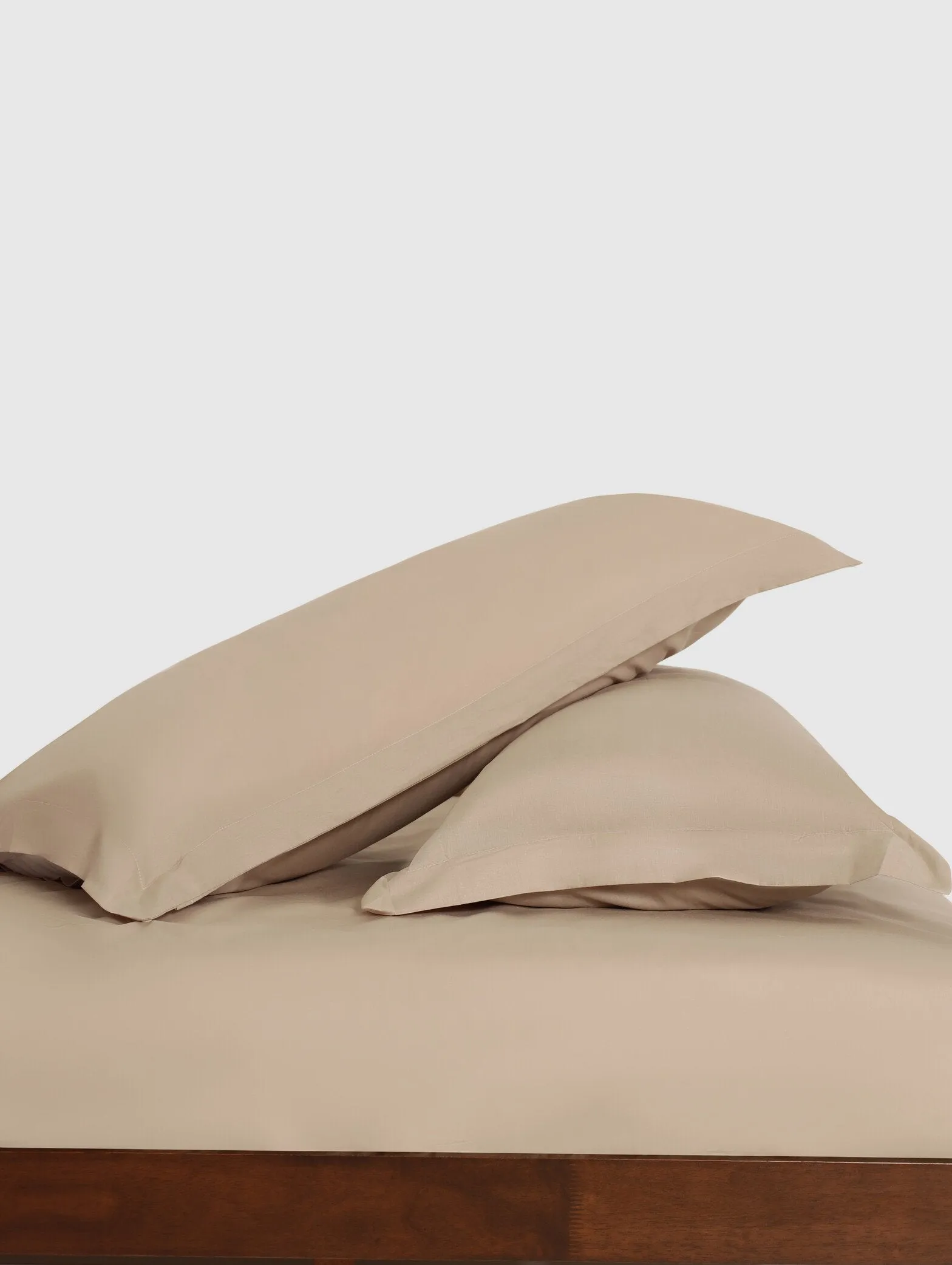 2 Pack 200TC Oxford King Pillowcases - Stone