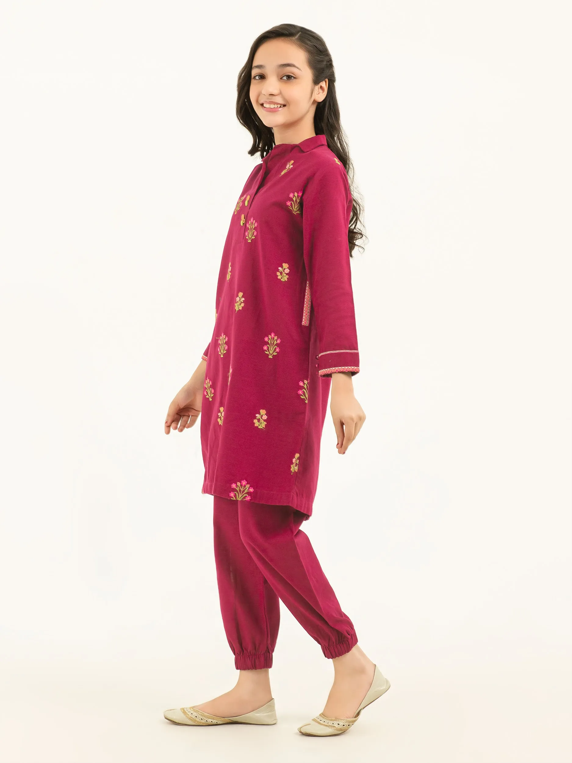 2 Piece Khaddar Suit-Embroidered (Pret)