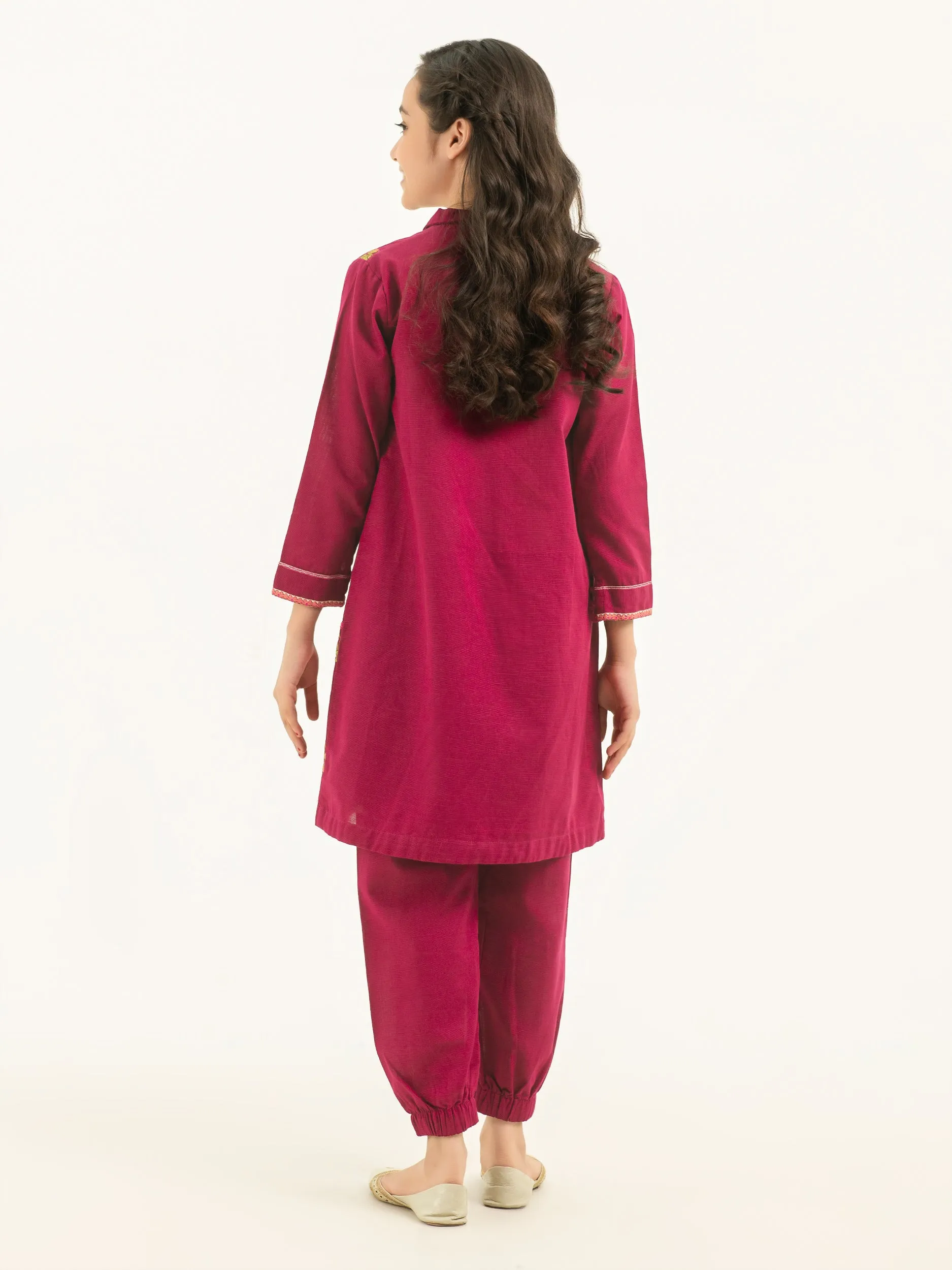 2 Piece Khaddar Suit-Embroidered (Pret)