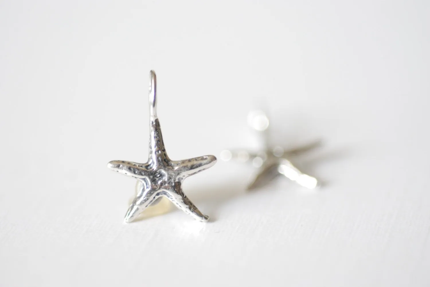 2pcs Sterling Wholesale Silver Starfish Charm, 925 silver starfish charms, sea creature charm,  sea life charm, Sterling Silver Star Charm, 14