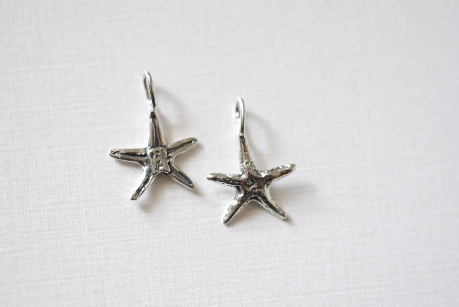 2pcs Sterling Wholesale Silver Starfish Charm, 925 silver starfish charms, sea creature charm,  sea life charm, Sterling Silver Star Charm, 14