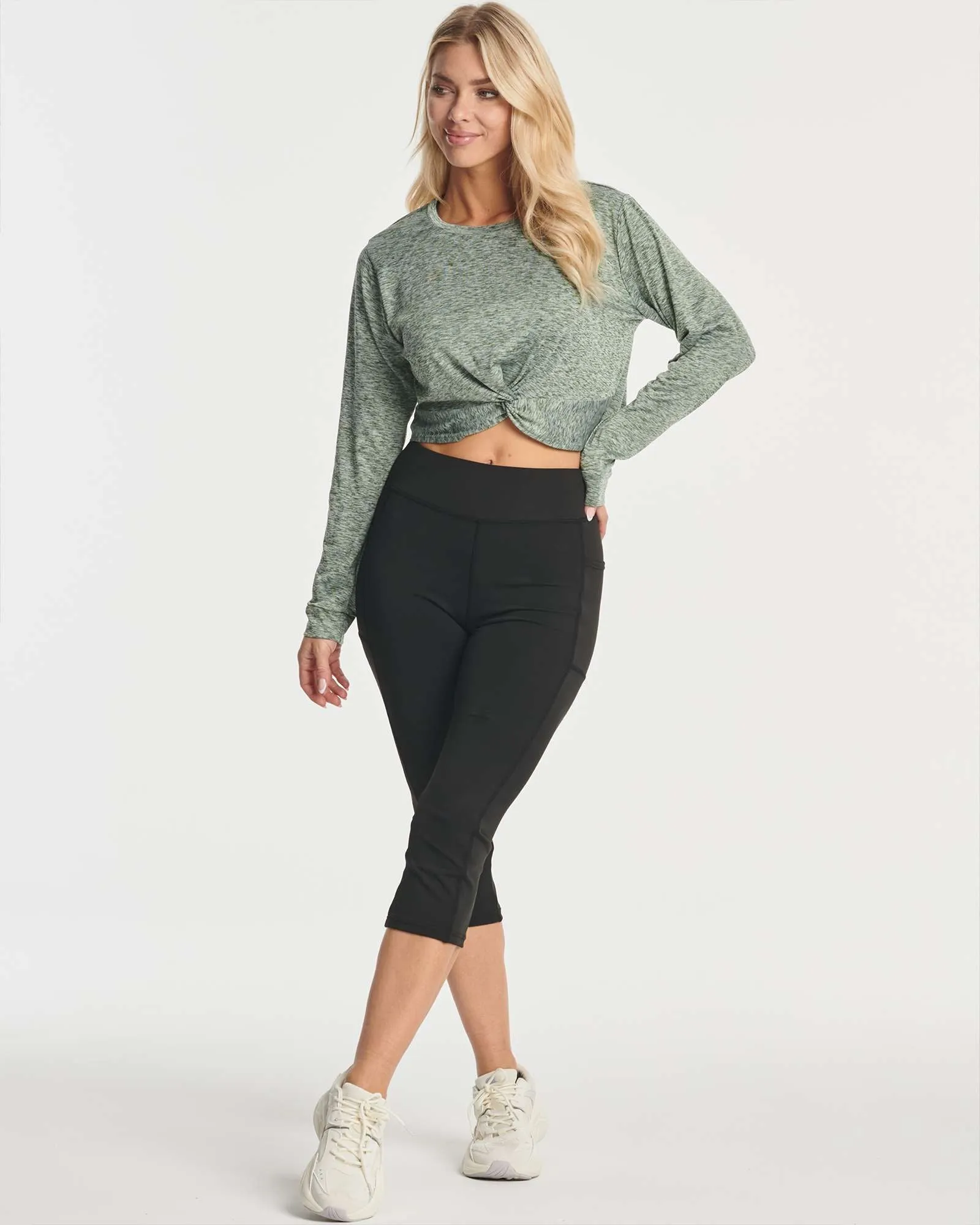 4 Pack: Women's Long-Sleeve Twist Front T-Shirt (Available in Plus Size)