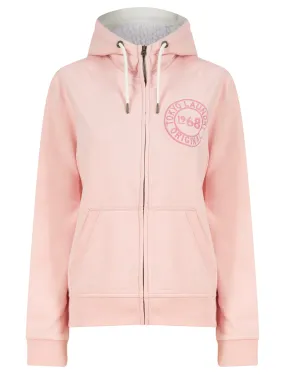Alto Zip Through Fleece Hoodie With Borg Lined Hood in Chalk Pink - Tokyo Laundry