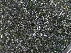 Army Green Transparent 2 Cut Glass Seed Beads