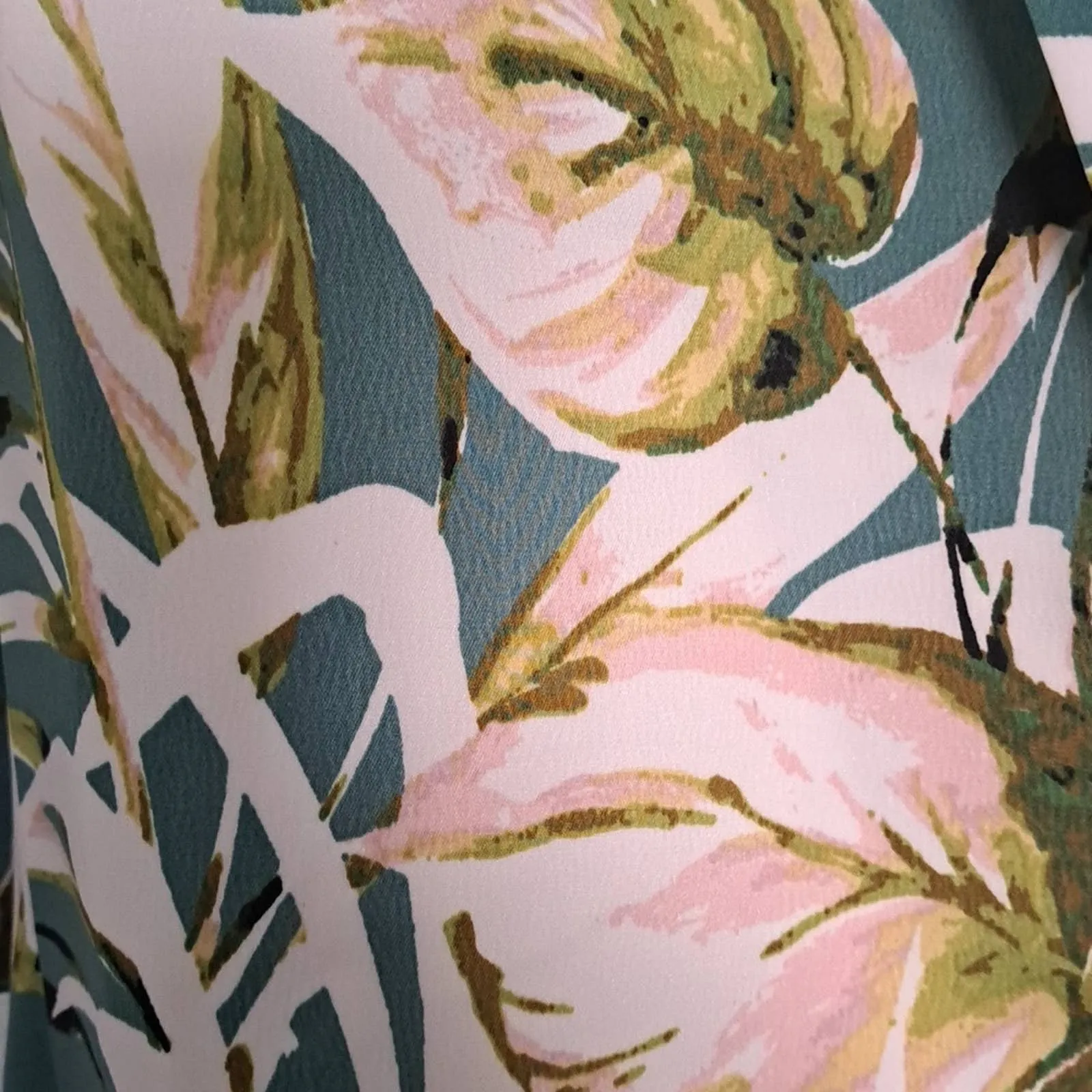 Bar III Palm Print Satin Open-Front Jacket XS