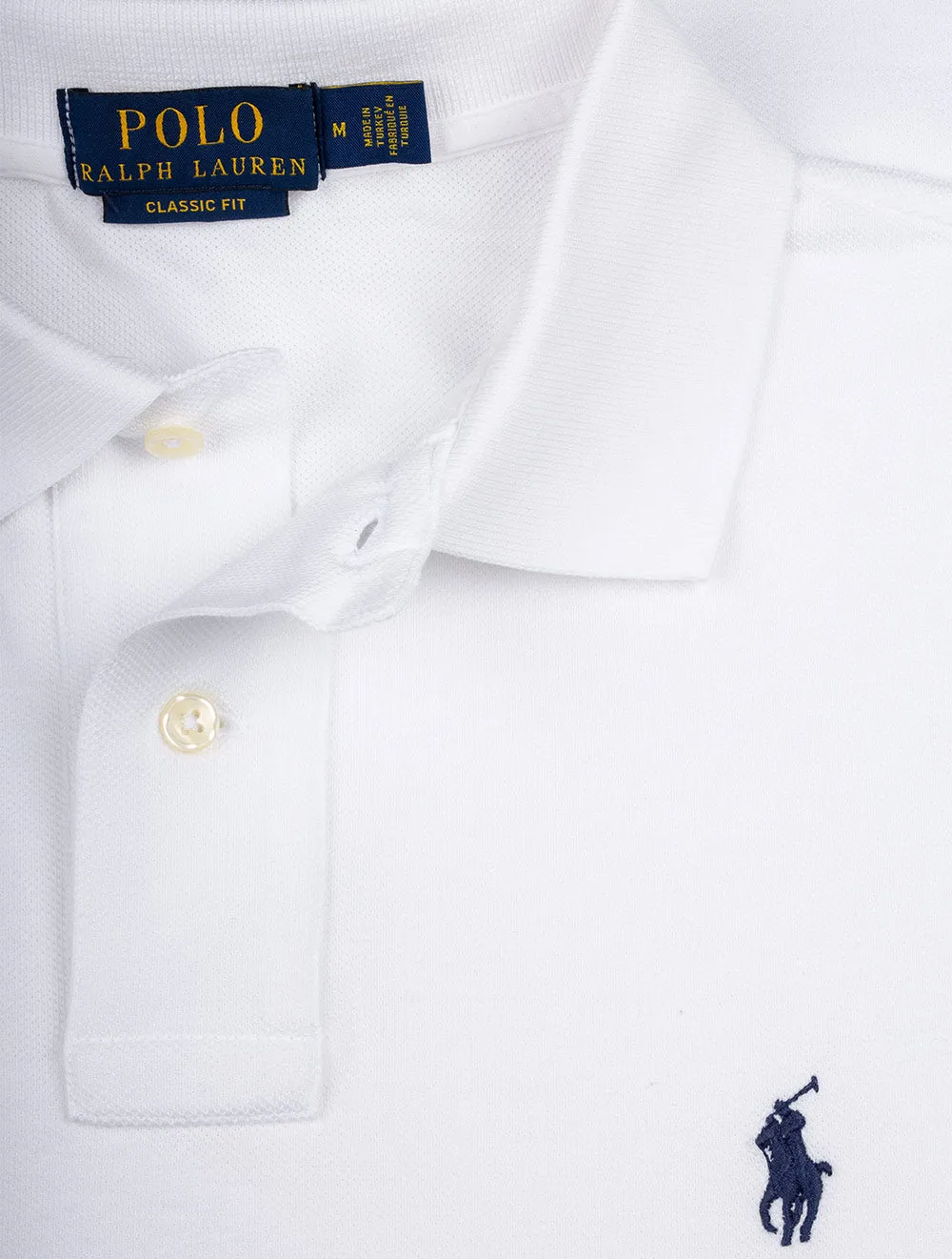 Basic Mesh Polo Pure White