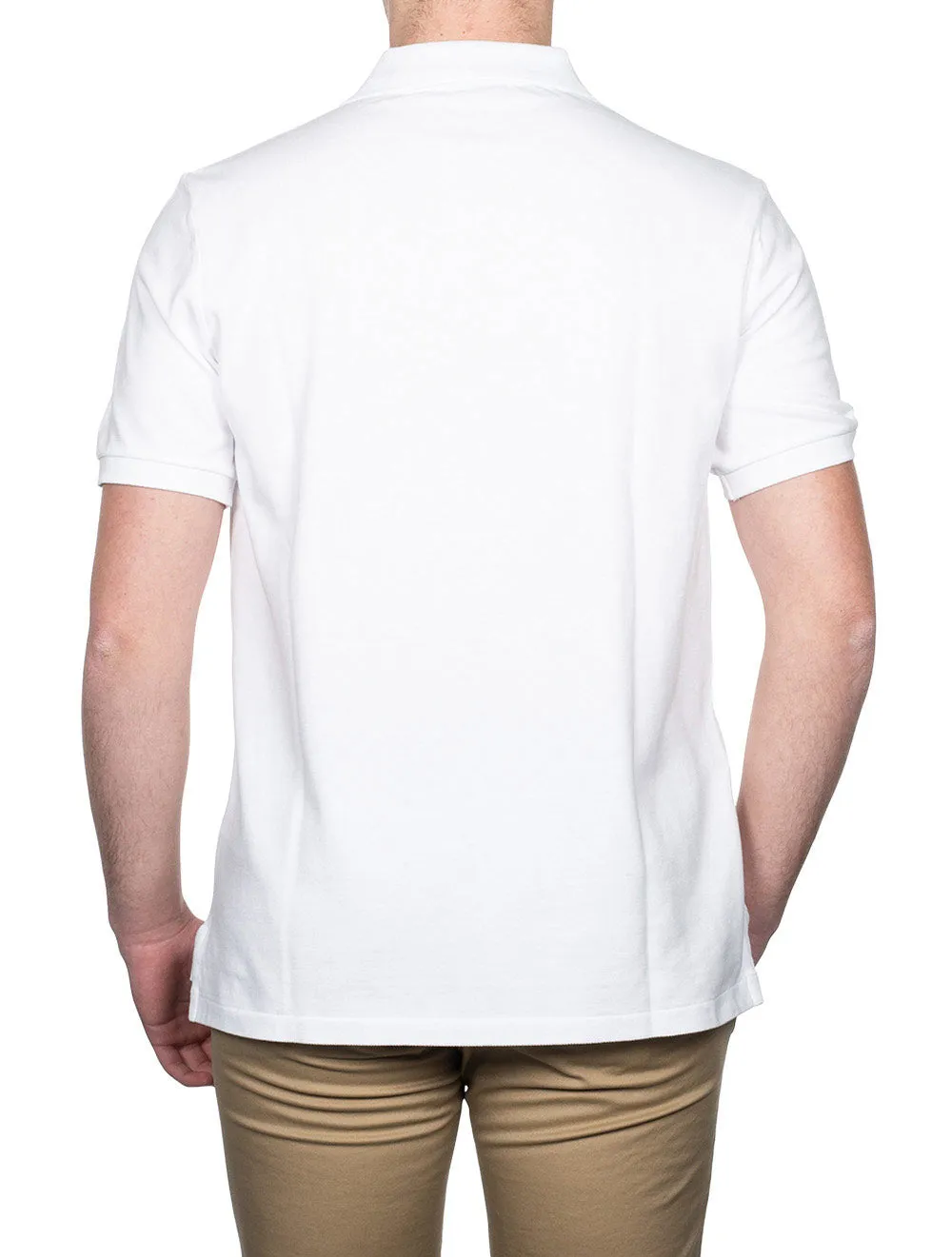 Basic Mesh Polo Pure White