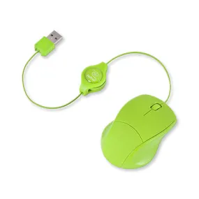 Basic Optical Mouse | Retractable Cord | Green