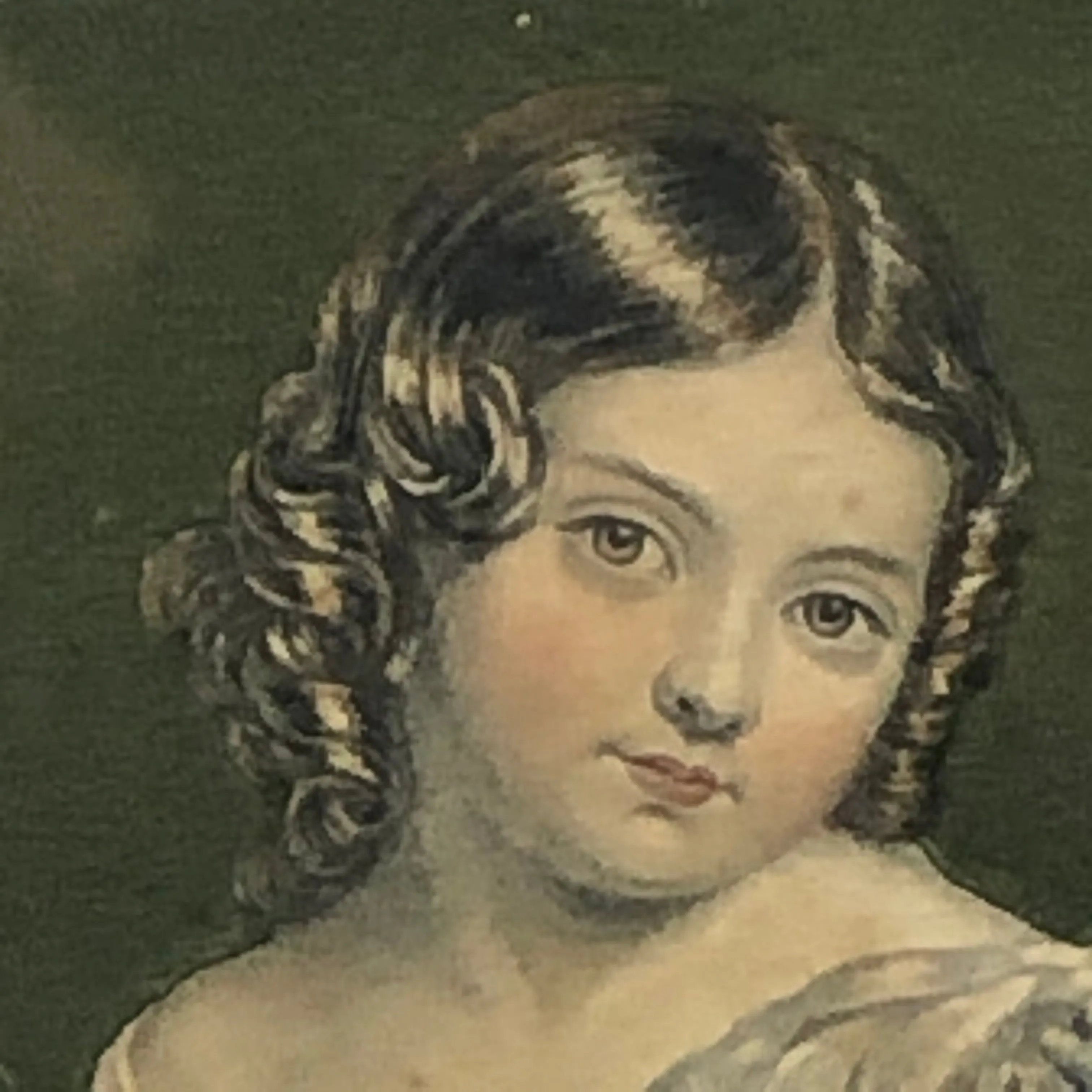 Baxter Oil Print Of Graceful Young Girl Victorian Antique c1900