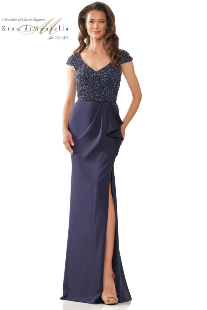 Beaded Bodice Column Gown