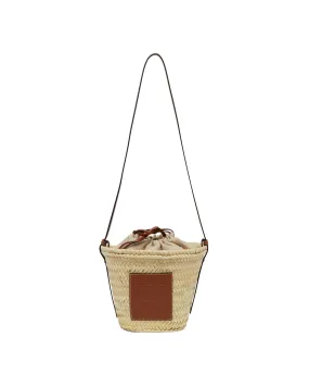 Beige Handwoven Bucket Bag
