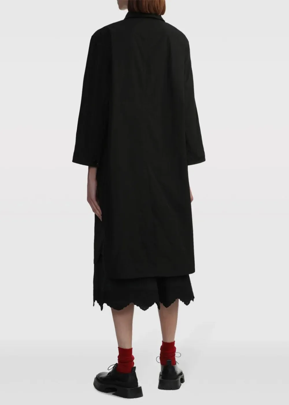 Black Embellished Single-Breasted Coat