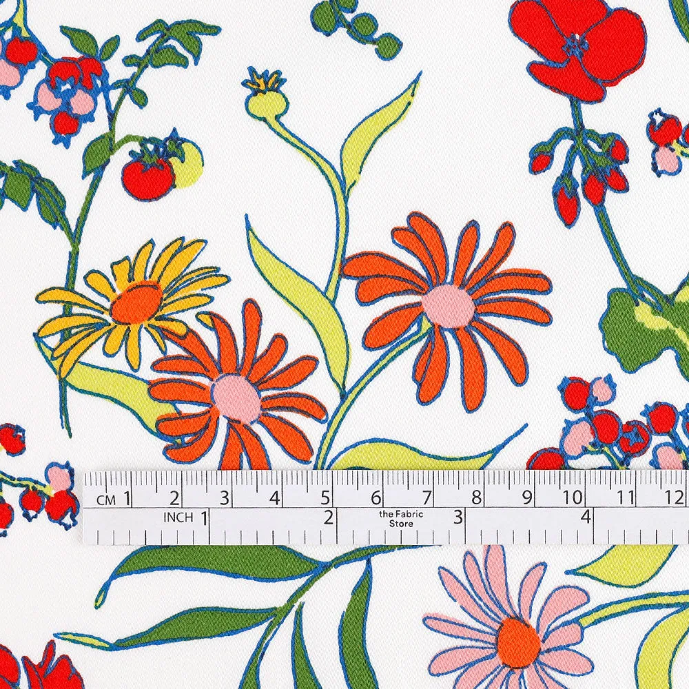 Blooms & Berries Stretch Cotton Sateen - Green Mix