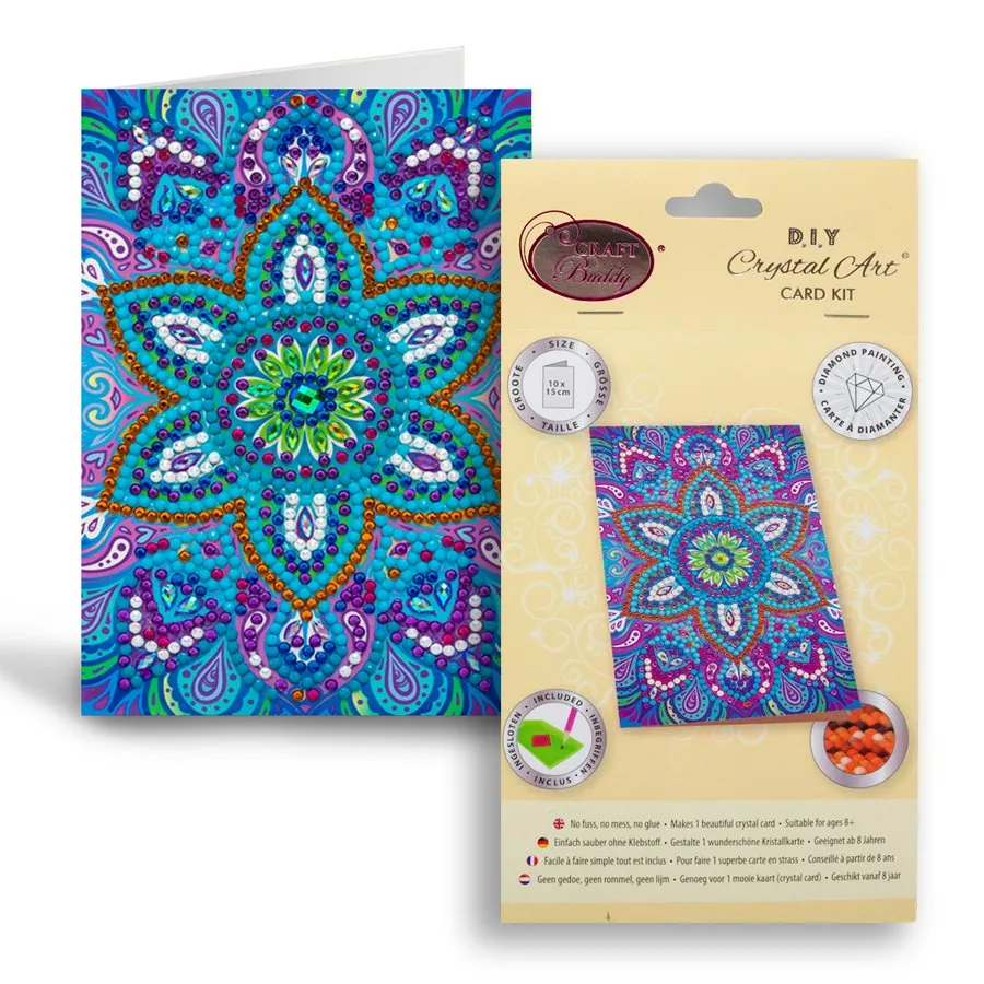 Blue Mandala, 10x15cm Crystal Art Card