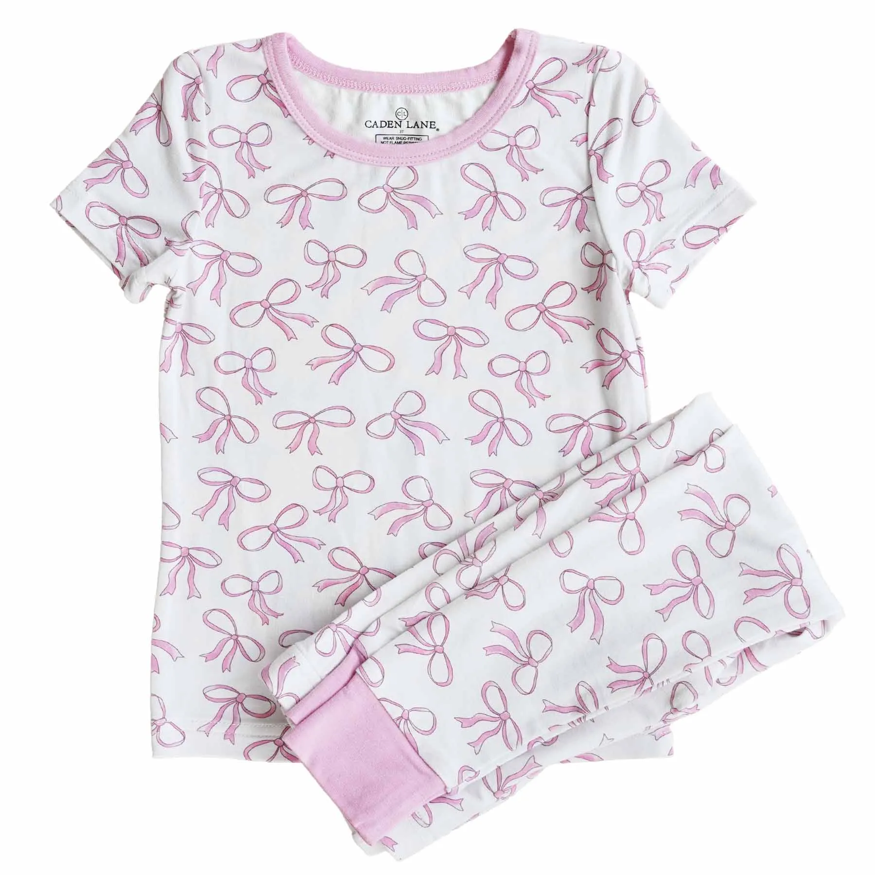 Blushing Bows Two Piece Pajama Set*