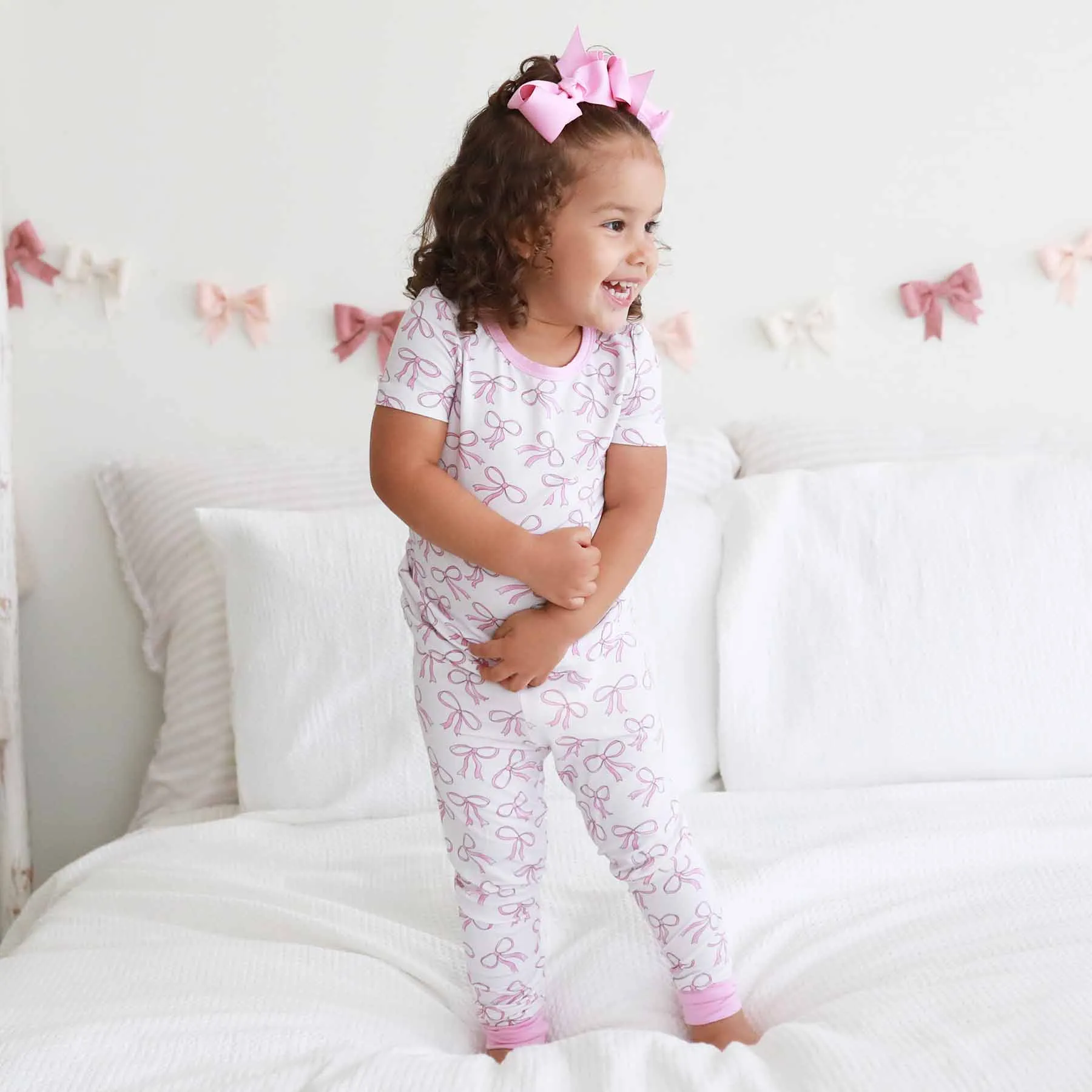 Blushing Bows Two Piece Pajama Set*