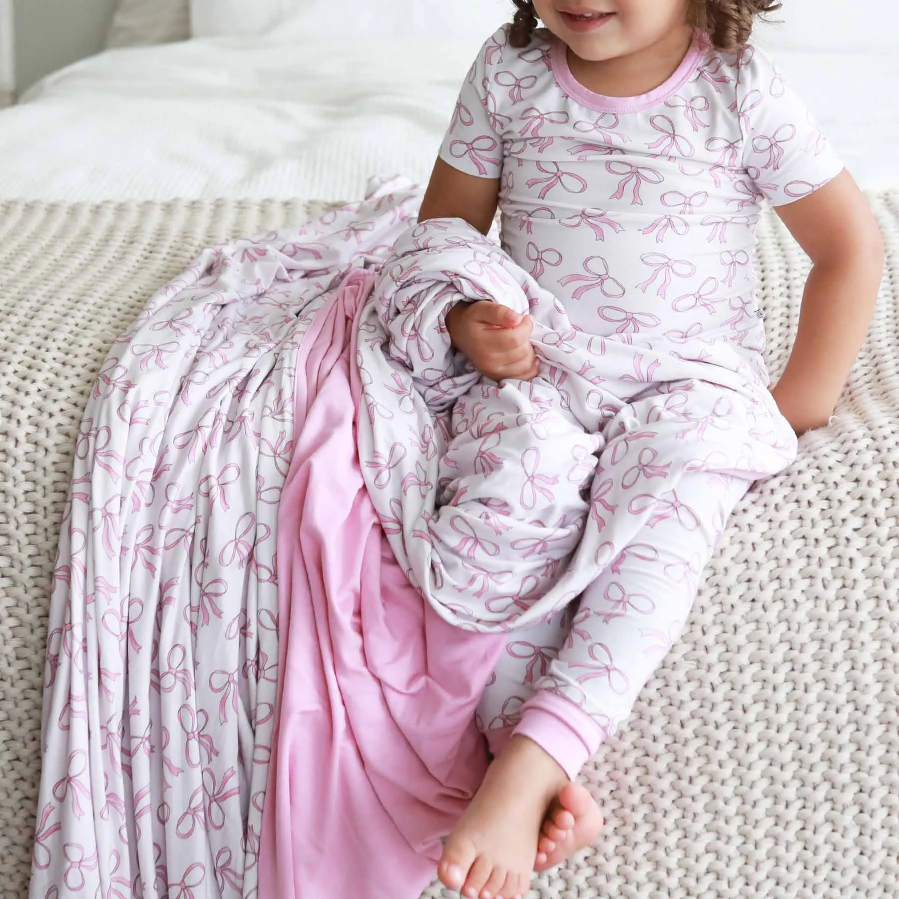 Blushing Bows Two Piece Pajama Set*