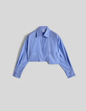 camicia cropped azzurro
