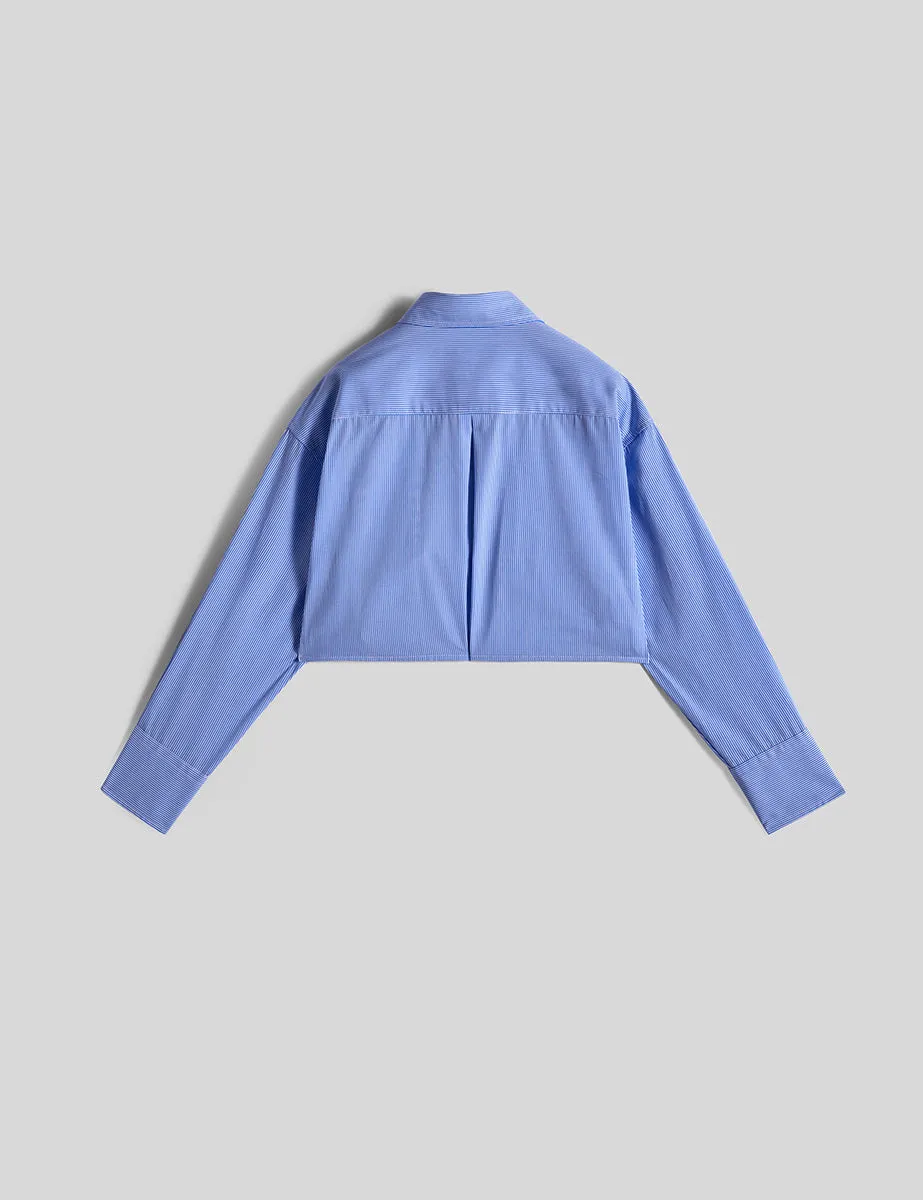 camicia cropped azzurro