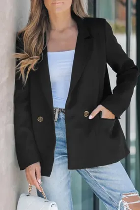 Casual Street Solid Color Buttons Turn-back Collar Outerwear