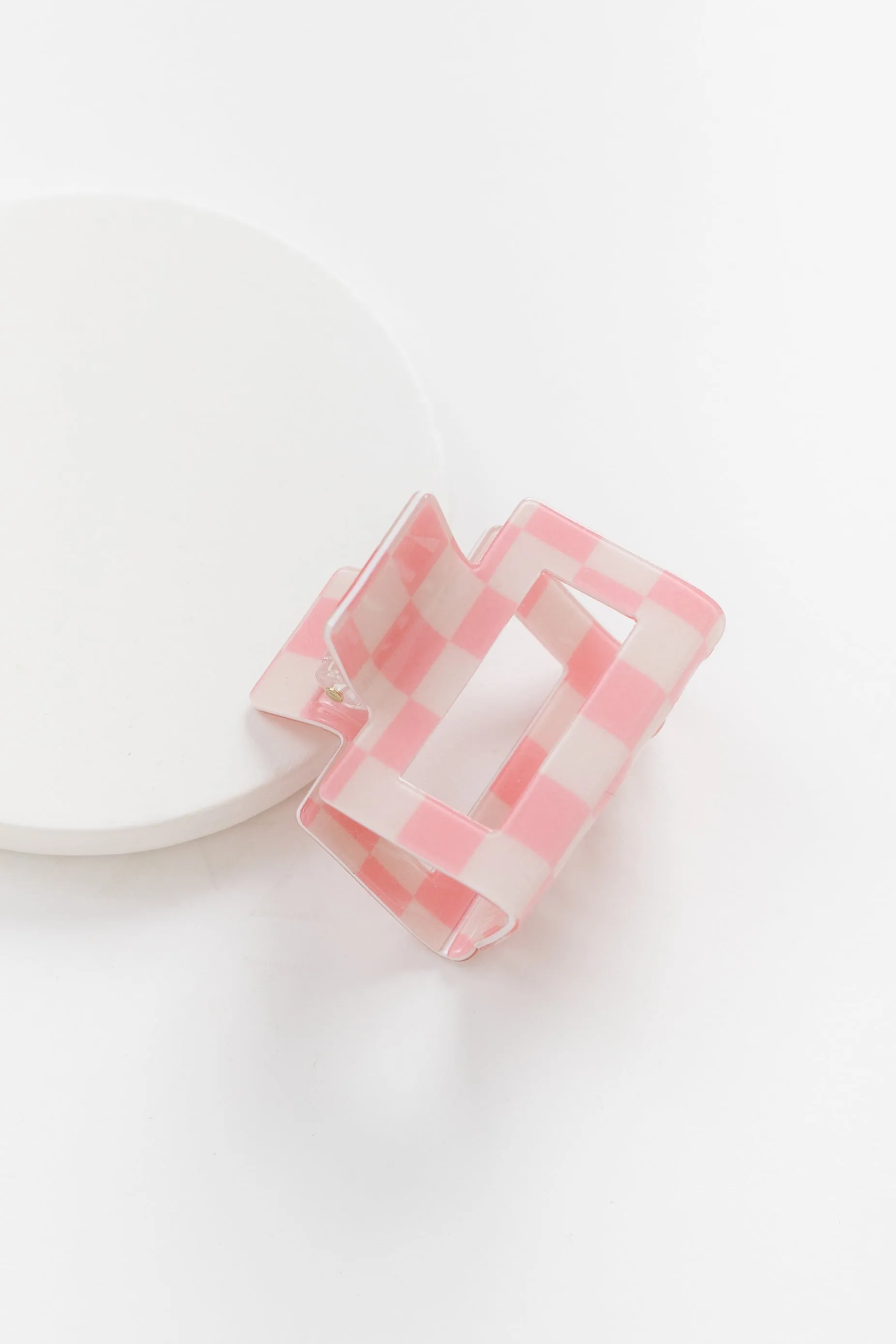 Cove Retro Checkered Hair Claw