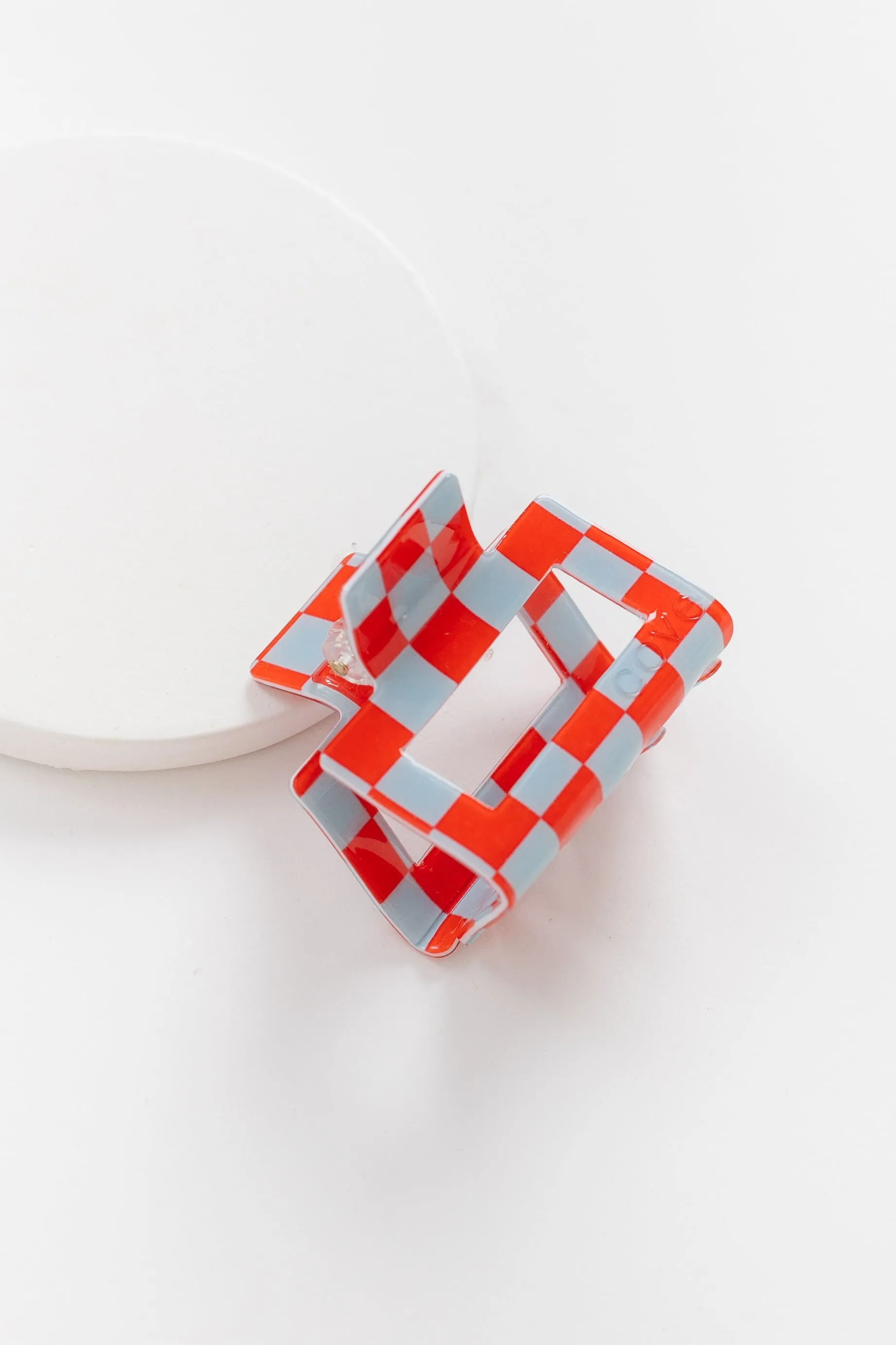 Cove Retro Checkered Hair Claw