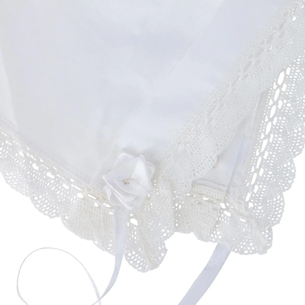 CTM® Audrey Grace Lace Infant Christening Bonnet with Gift Box