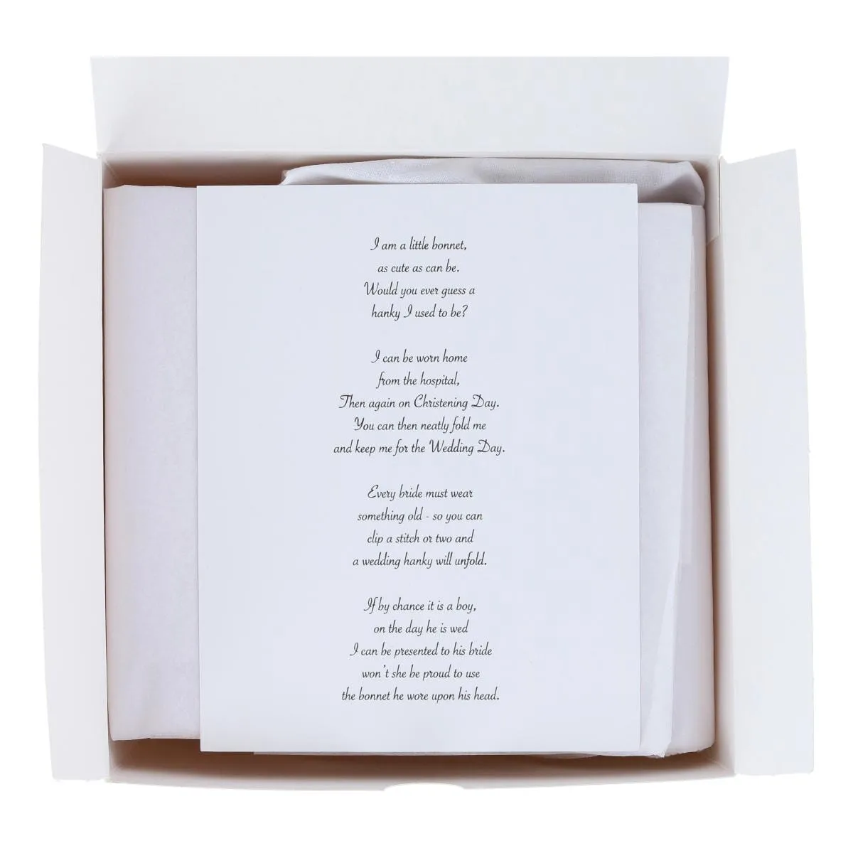 CTM® Audrey Grace Lace Infant Christening Bonnet with Gift Box