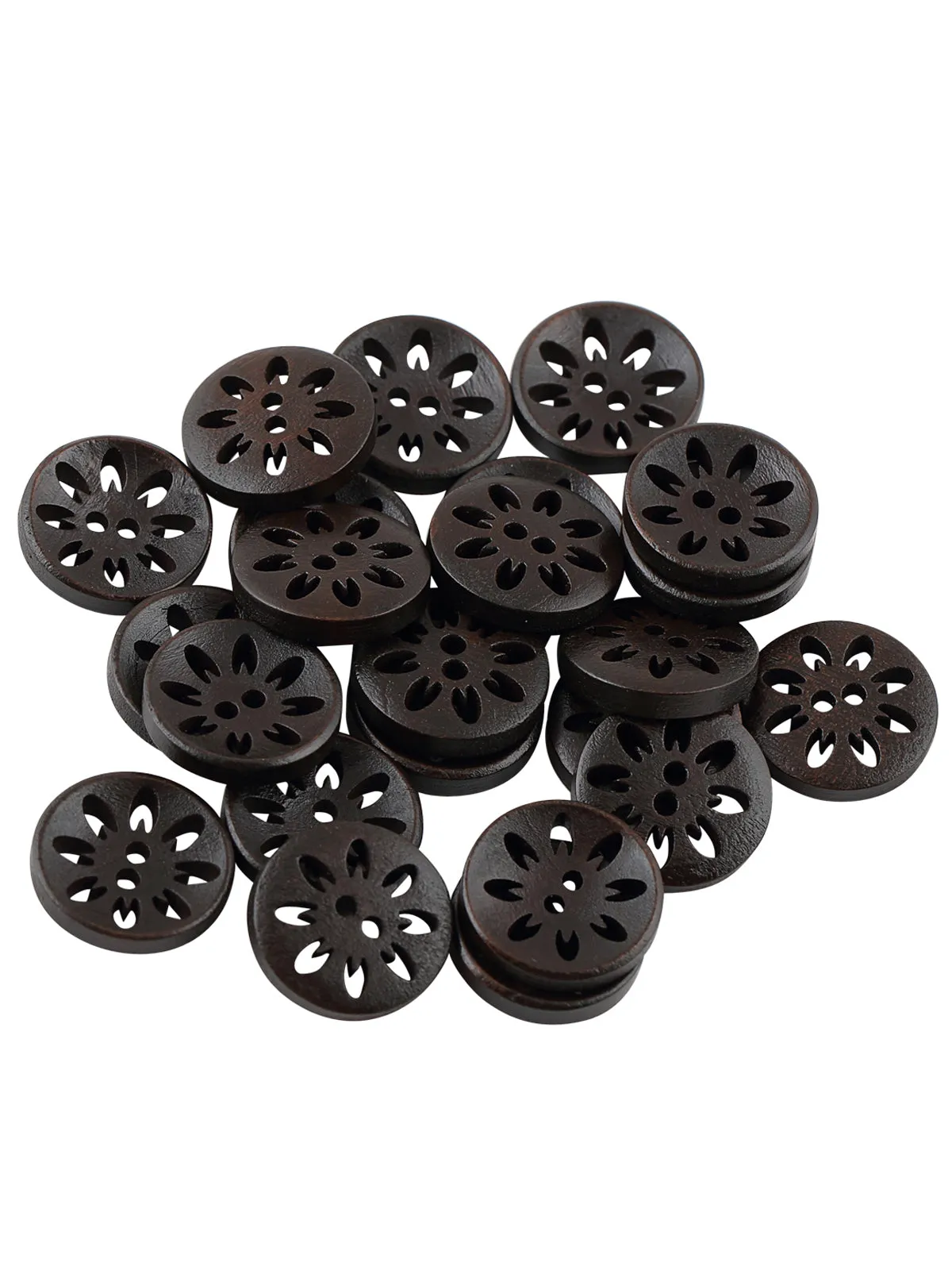 Cutwork Design Wooden Brown Jacket Button