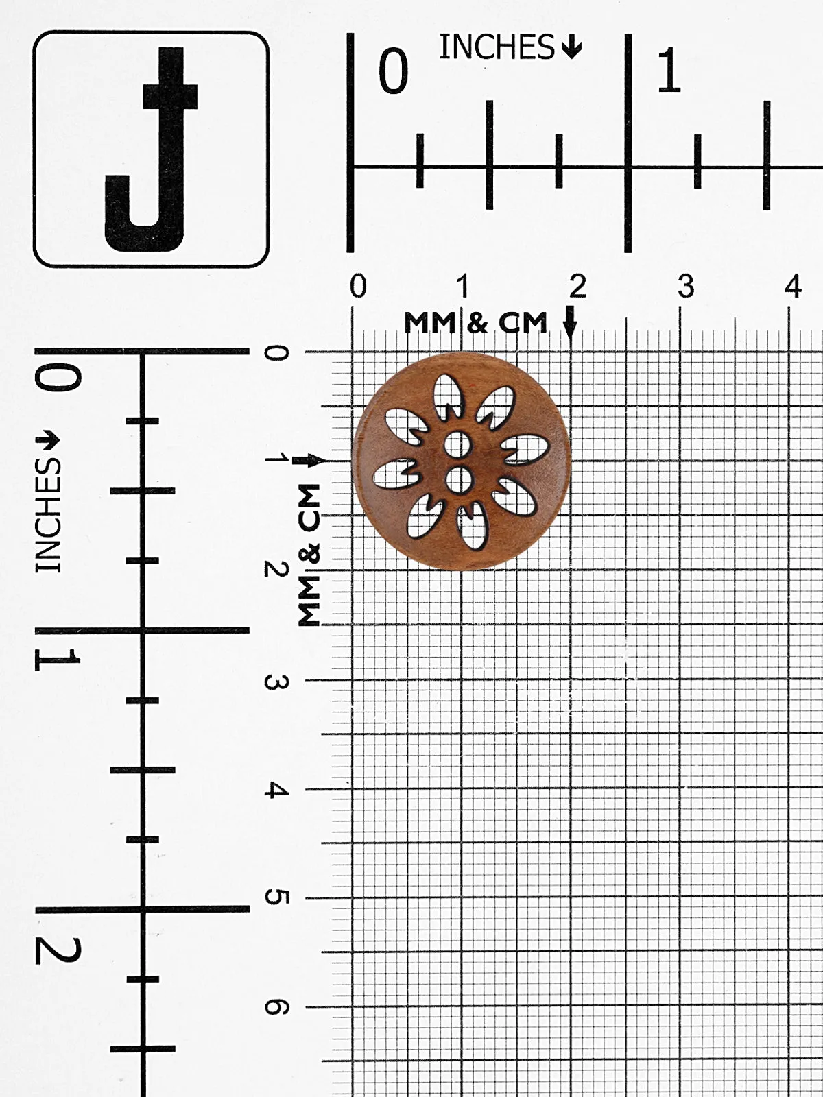Cutwork Design Wooden Brown Jacket Button
