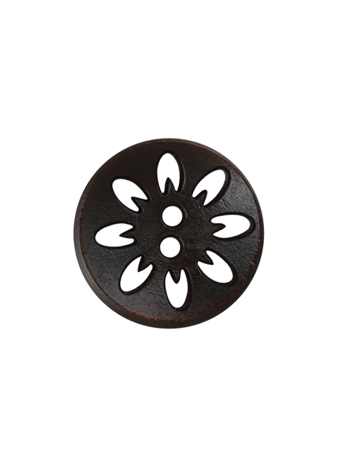 Cutwork Design Wooden Brown Jacket Button