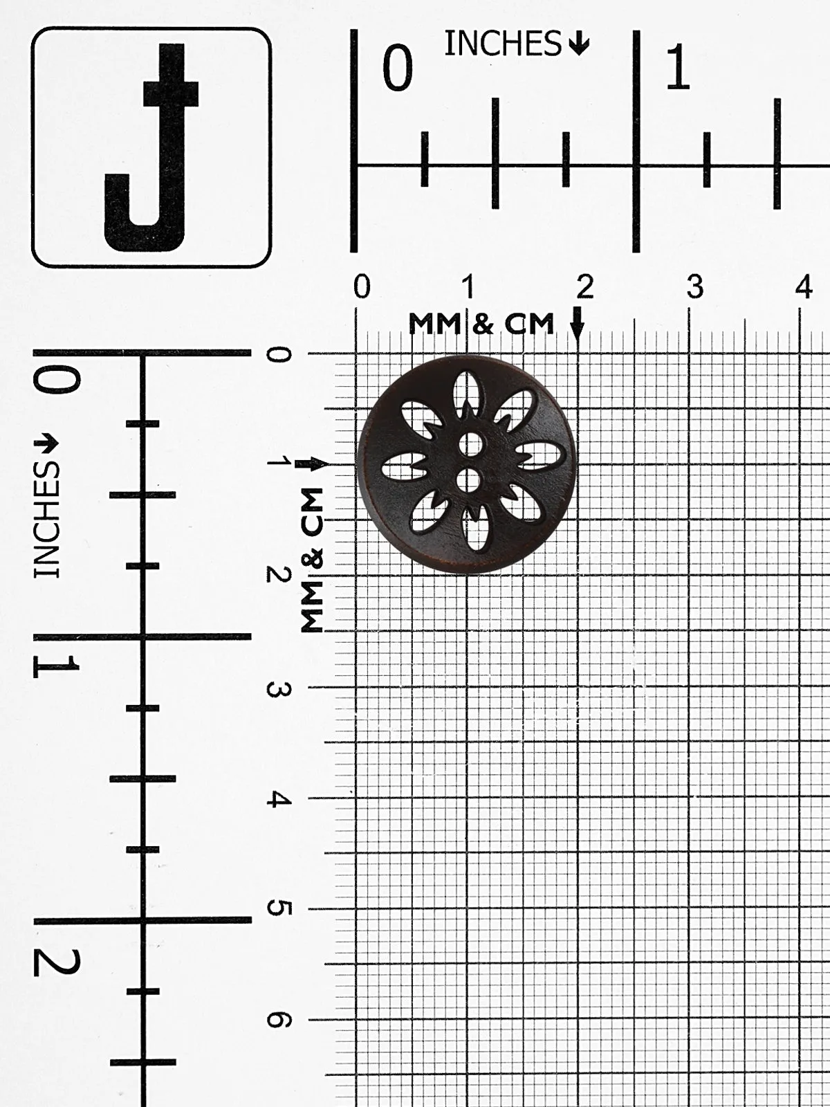Cutwork Design Wooden Brown Jacket Button
