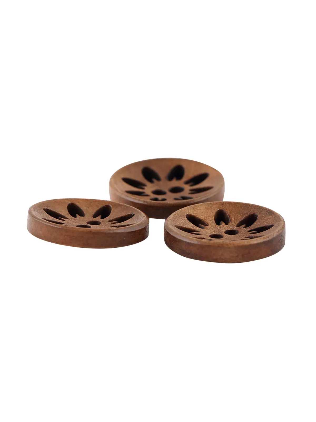 Cutwork Design Wooden Brown Jacket Button