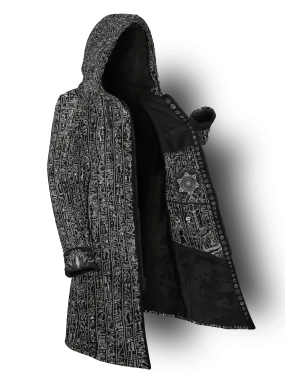 Egyptian Glyphs (Black) Cyber Hooder Cloak