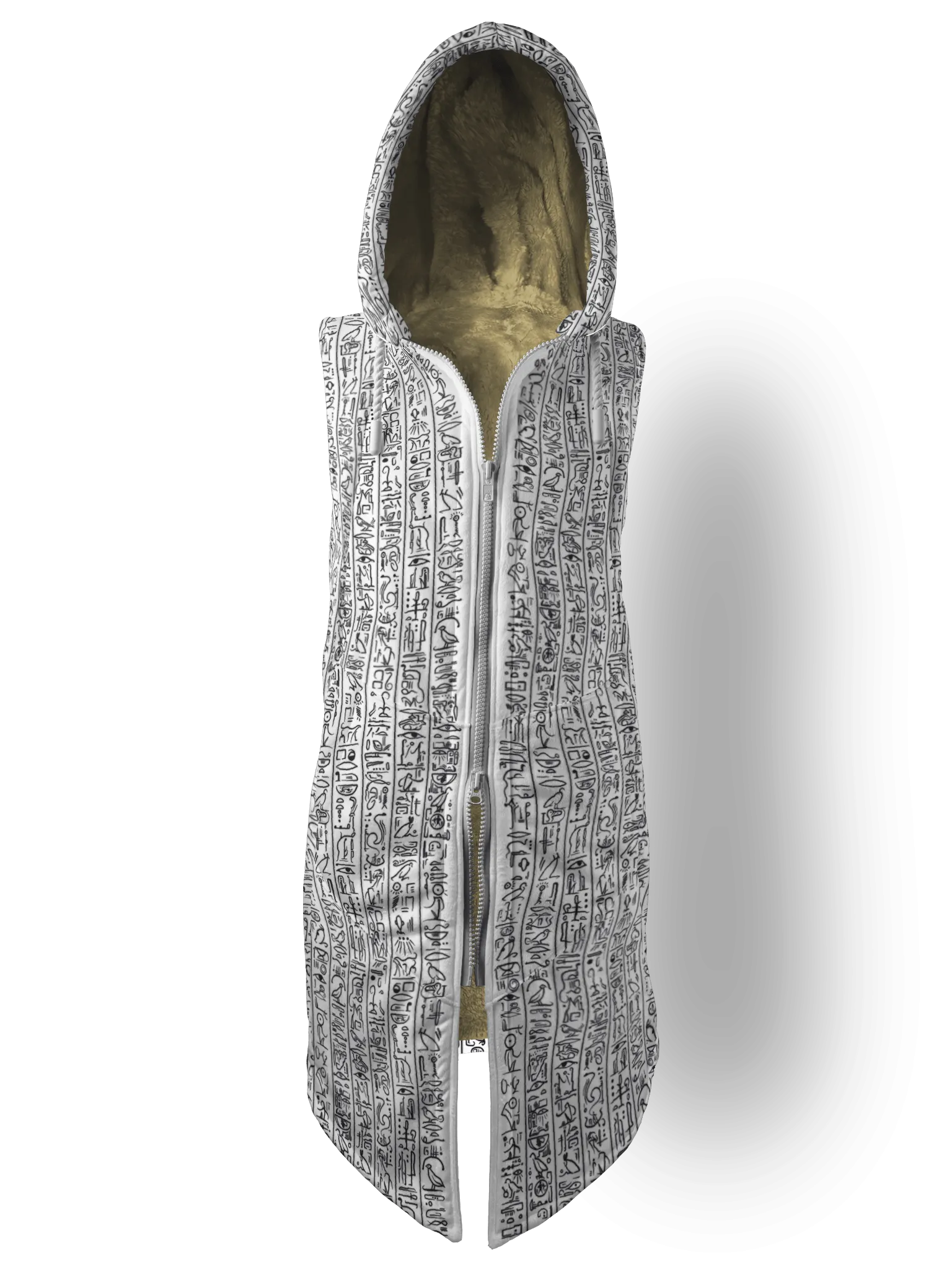 Egyptian Glyphs (White) Cyber Hooder Cloak