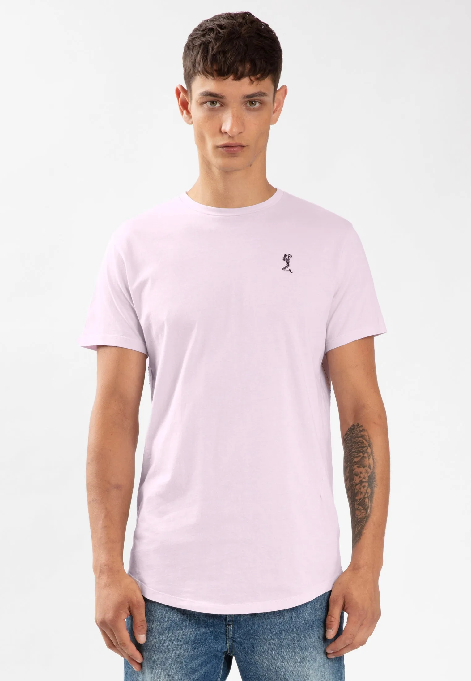 ESSENTIAL CURVED HEM LAVENDER T-SHIRT