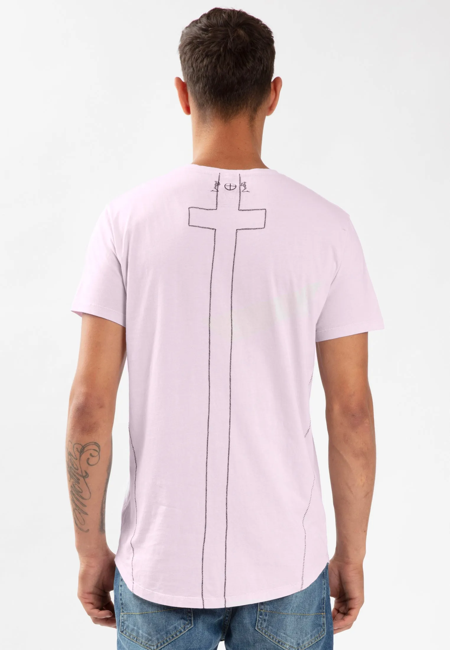 ESSENTIAL CURVED HEM LAVENDER T-SHIRT