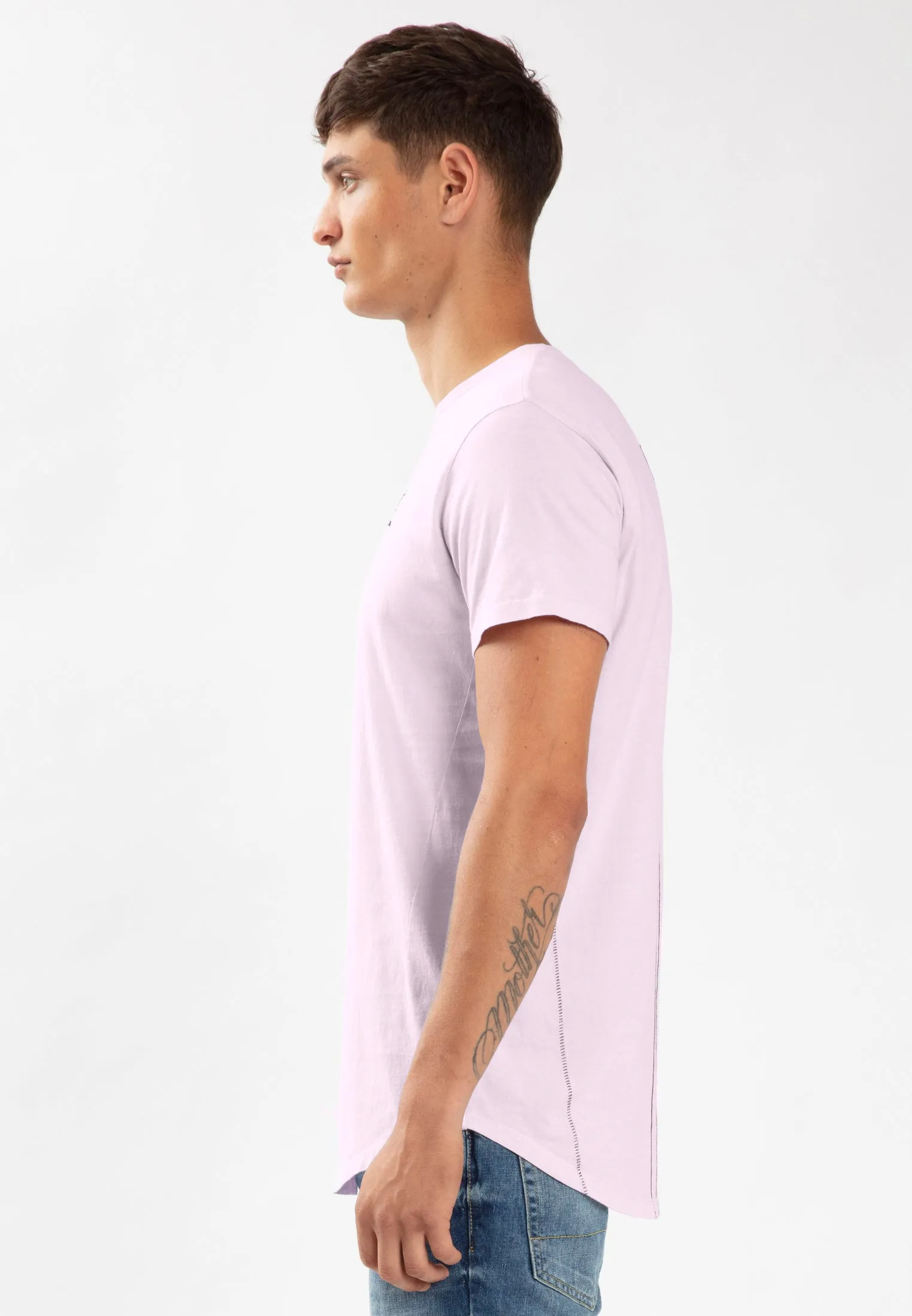 ESSENTIAL CURVED HEM LAVENDER T-SHIRT