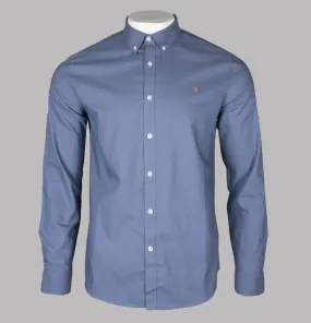 Farah Brewer Slim Fit Oxford Shirt Battleship Blue