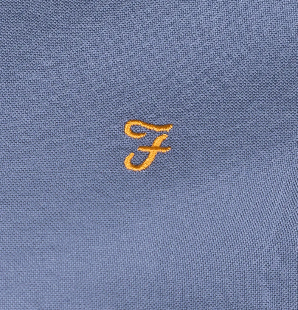 Farah Brewer Slim Fit Oxford Shirt Battleship Blue