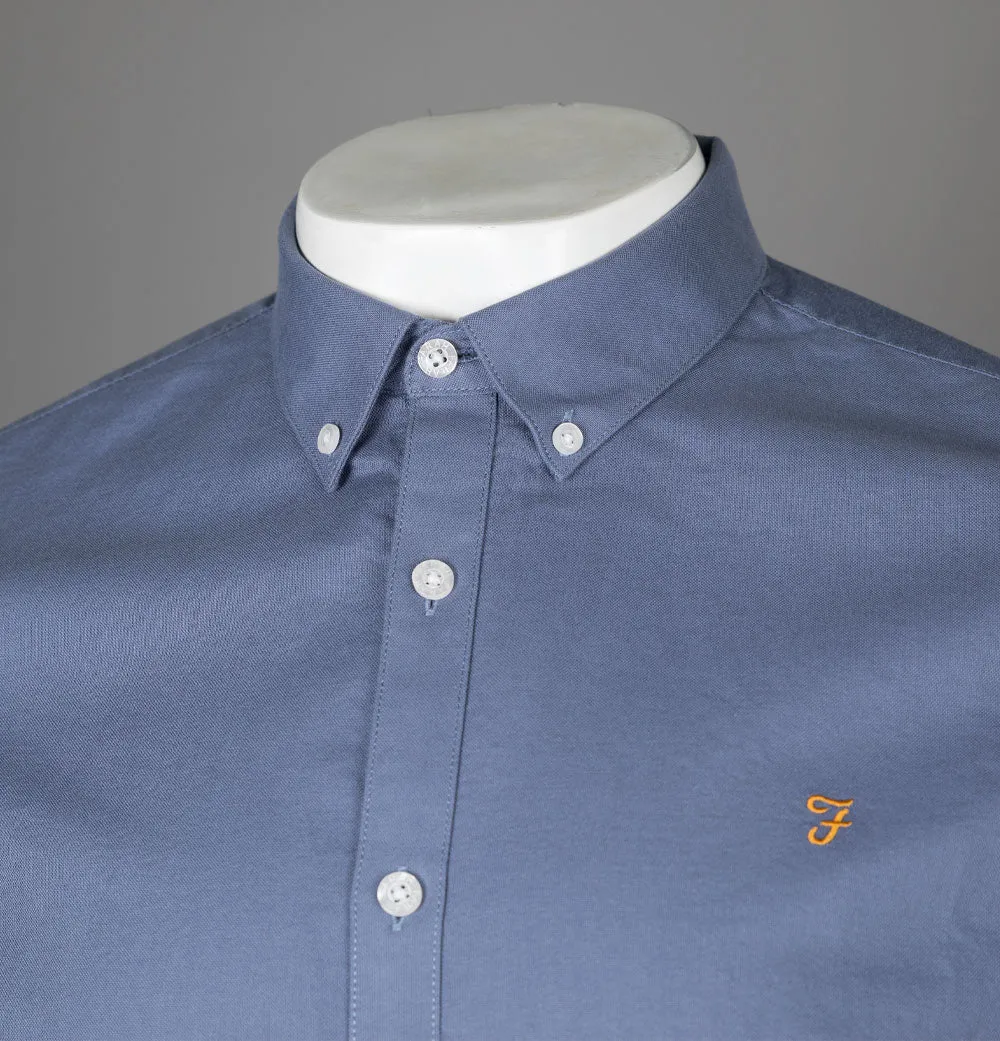 Farah Brewer Slim Fit Oxford Shirt Battleship Blue