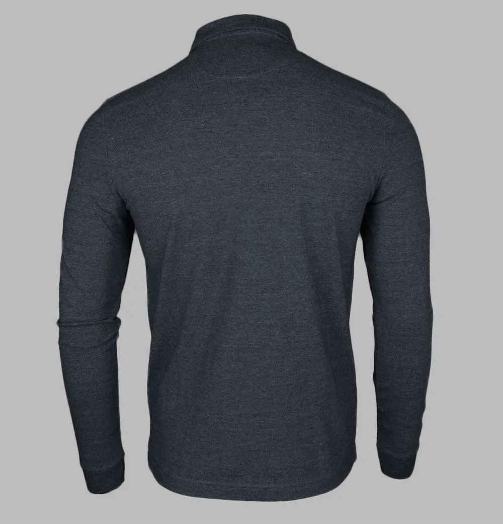 Farah Haslam Slim Fit LS Polo Shirt Grey Marl