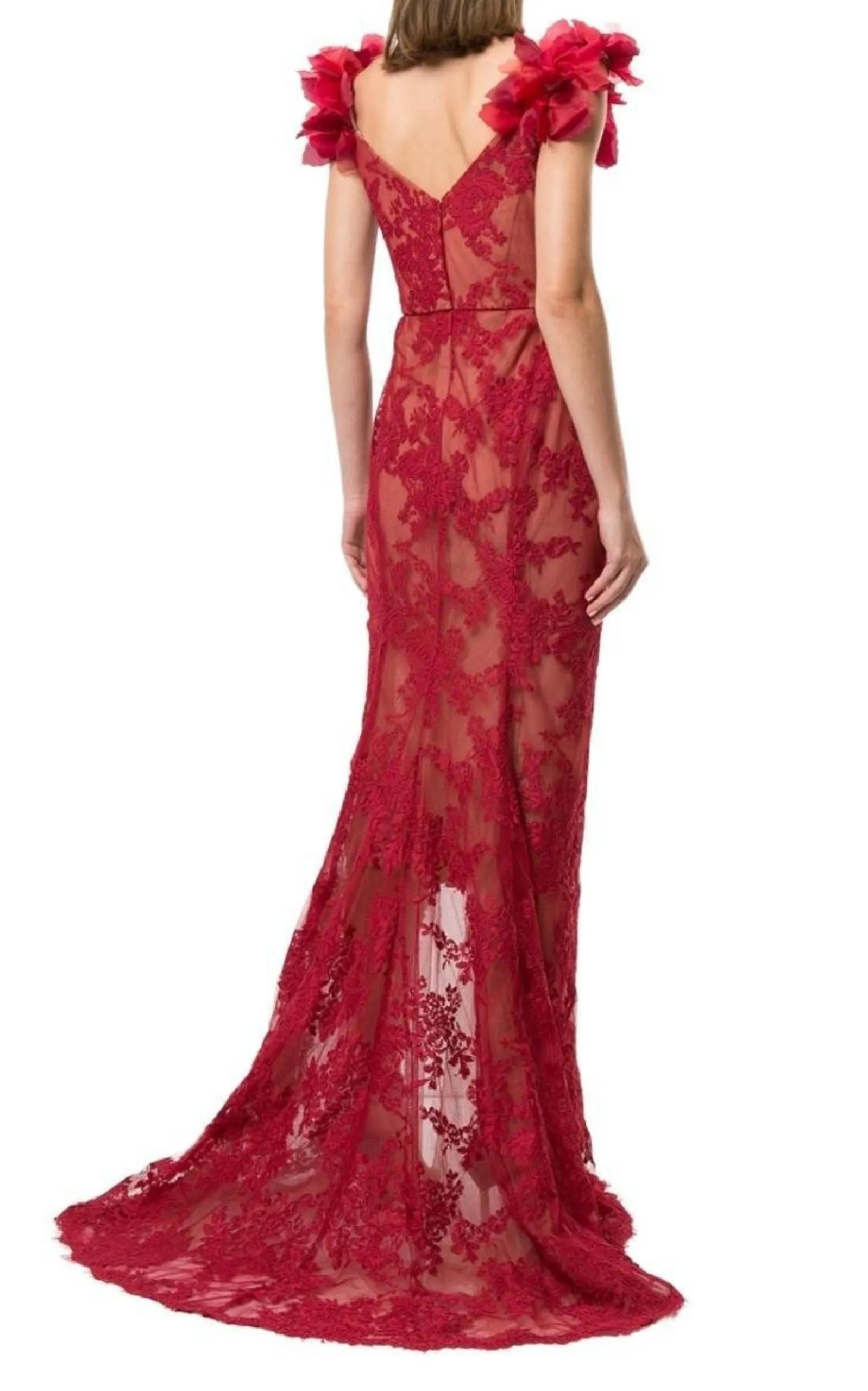 Floral Lace Off-The-Shoulder Gown