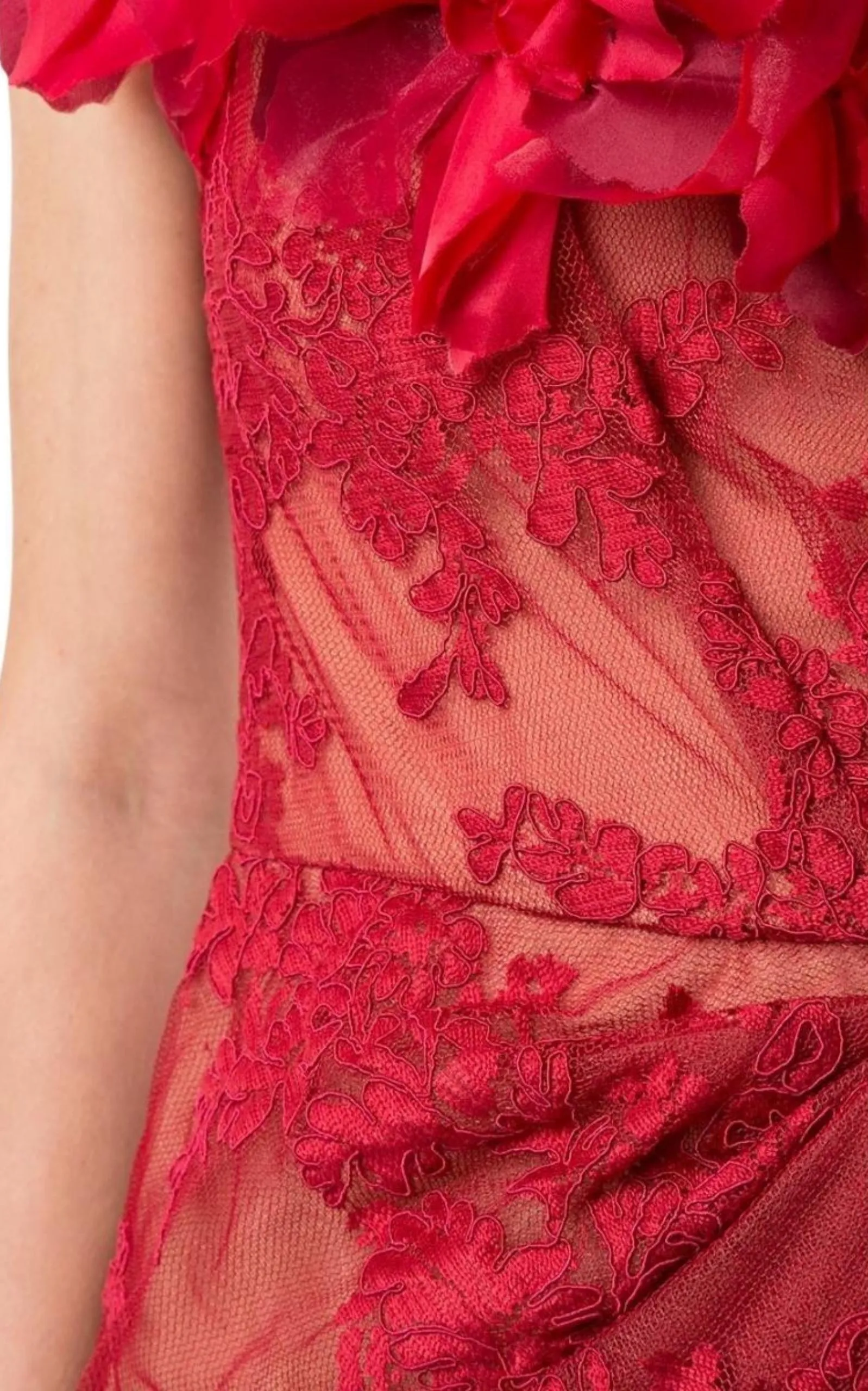 Floral Lace Off-The-Shoulder Gown