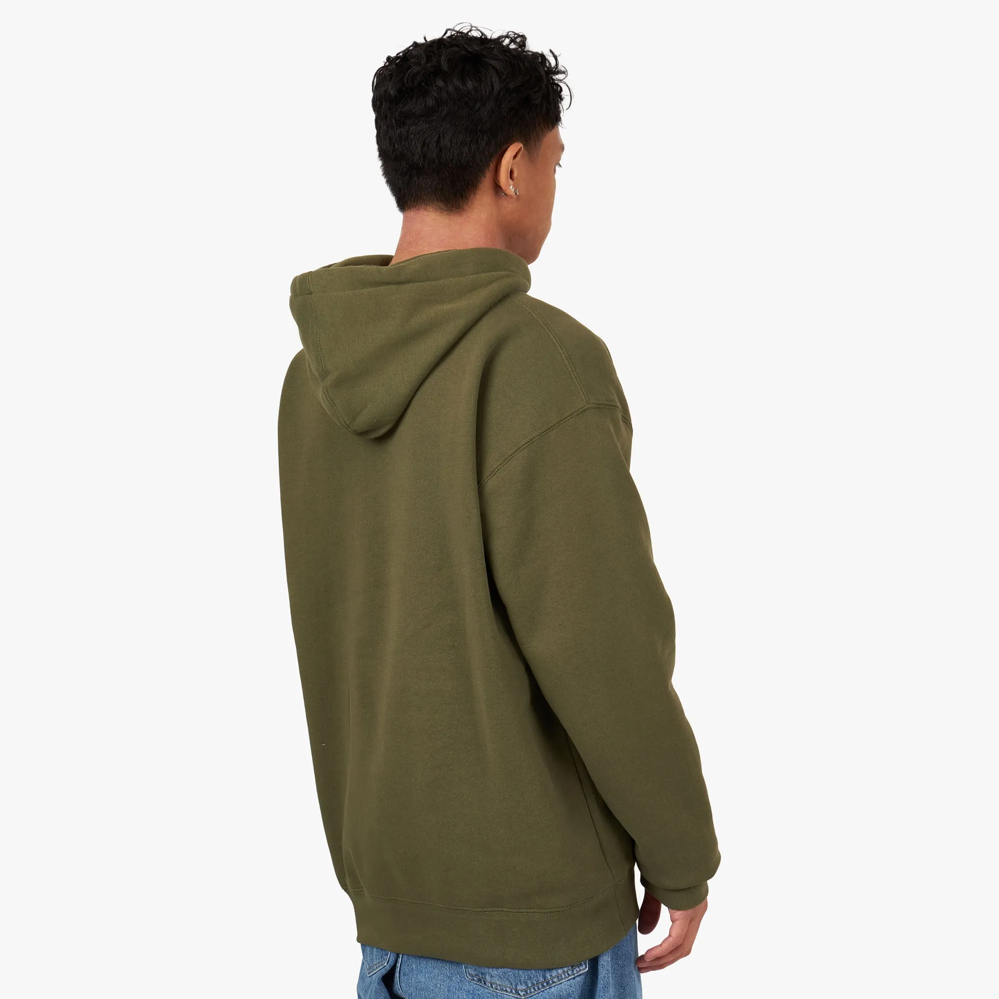 Fucking Awesome Outline Stamp Pullover Hoodie / Olive